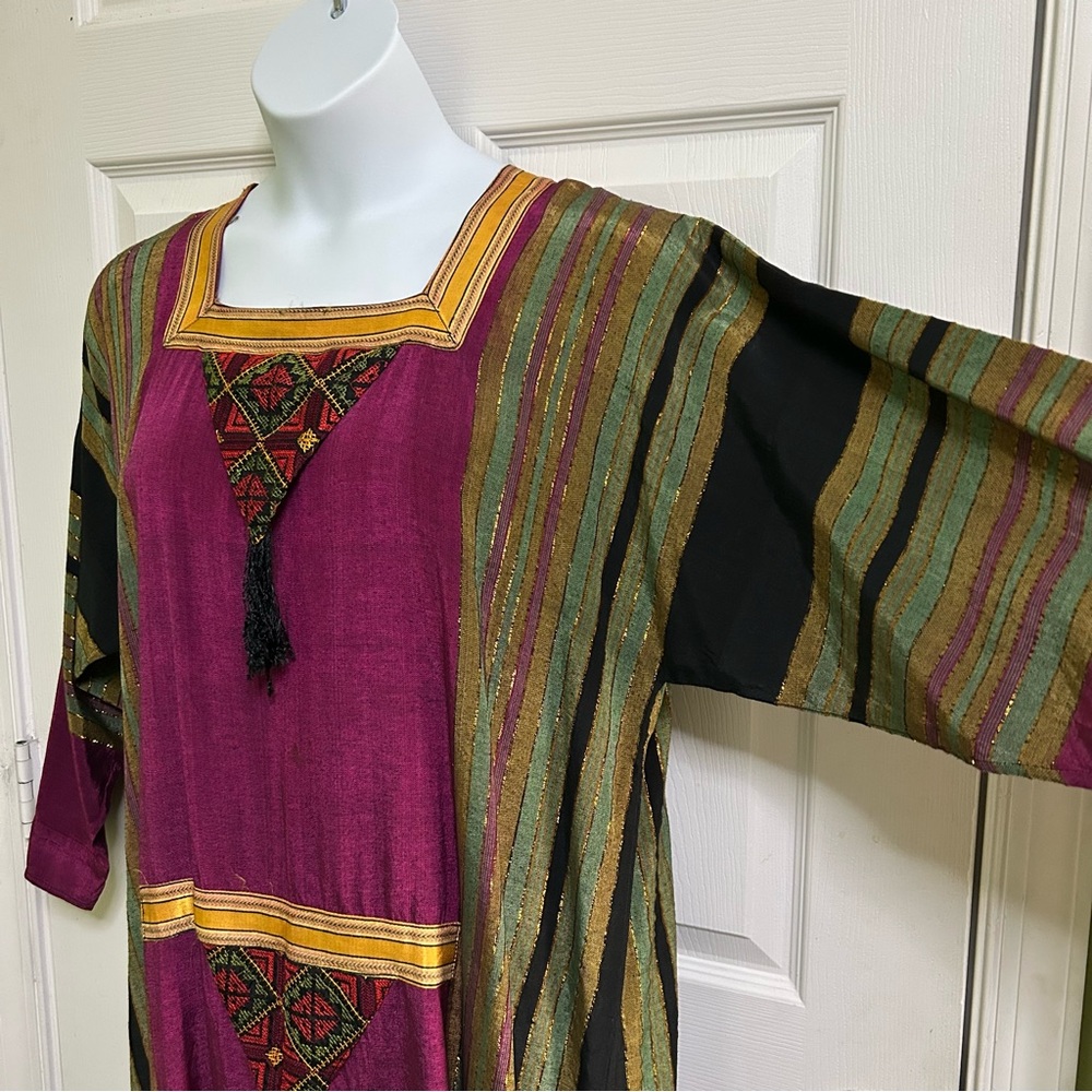 Dress Multi Color Long Sleeve Custom Made Party Holidays Celebration Sz Large - Picture 3 of 11